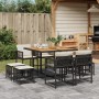 Garten-Essgruppe 9-teilig mit schwarzen Polstern aus synthetischem Rattan von , Gartensets - Ref: Foro24-3211503, Preis: 389,...