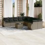 Gartensofagarnitur 11-teilig mit grauen Polstern aus synthetischem Rattan von , Gartensets - Ref: Foro24-3254259, Preis: 833,...