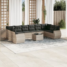 Garden sofa set 11 pieces and gray synthetic rattan cushions by , Garden sets - Ref: Foro24-3254219, Price: 833,11 €, Discoun...