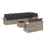 Set muebles jardín 9 pzas y cojines ratán sintético gris claro de , Conjuntos de jardín - Ref: Foro24-3252769, Precio: 699,63...