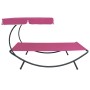 Garden lounger with pink awning by vidaXL, Loungers - Ref: Foro24-313528, Price: 108,99 €, Discount: %