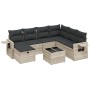 Gartensofagarnitur 8-teilig mit grauen Polstern aus synthetischem Rattan von , Gartensets - Ref: Foro24-3263848, Preis: 549,3...