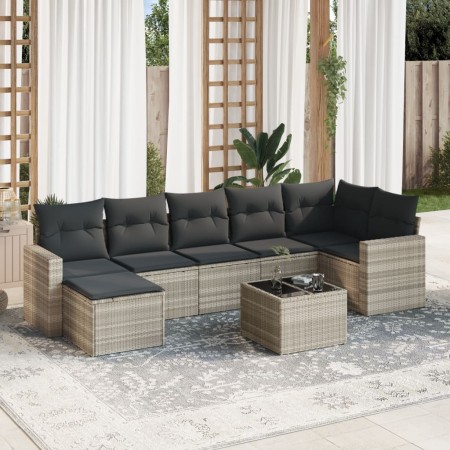 Set de sofás de jardín 8 pzas y cojines ratán sintético gris de , Conjuntos de jardín - Ref: Foro24-3219282, Precio: 537,99 €...