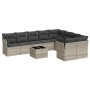 Gartensofa-Set, 10-teilig, mit Kissen, aus hellem grauen Kunststoff-Rattan. von , Gartensets - Ref: Foro24-3218182, Preis: 71...