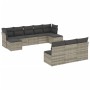 Gartensofa-Set, 10-teilig, mit Kissen, aus hellem grauen Kunststoff-Rattan. von , Gartensets - Ref: Foro24-3218292, Preis: 64...