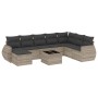 Set muebles jardín 9 pzas y cojines ratán sintético gris claro de , Conjuntos de jardín - Ref: Foro24-3254109, Precio: 666,11...