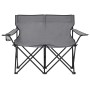 Folding camping chair for 2 people, made of steel and gray fabric. by vidaXL, camping furniture - Ref: Foro24-313540, Price: ...