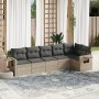 Garden sofa set 6 pieces and gray synthetic rattan cushions by , Garden sets - Ref: Foro24-3220191, Price: 440,61 €, Discount: %