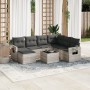 Garden sofa set 8 pieces and gray synthetic rattan cushions by , Garden sets - Ref: Foro24-3220511, Price: 543,01 €, Discount: %