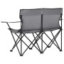 Folding camping chair for 2 people, made of steel and gray fabric. by vidaXL, camping furniture - Ref: Foro24-313540, Price: ...