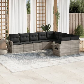 Garden furniture set 9 pieces and light gray synthetic rattan cushions by , Garden sets - Ref: Foro24-3220641, Price: 658,39 ...