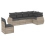 Garden sofa set 6 pieces and gray synthetic rattan cushions by , Garden sets - Ref: Foro24-3221431, Price: 455,44 €, Discount: %