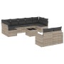 Gartensofa-Set, 10-teilig, mit Kissen, aus hellem grauen Kunststoff-Rattan. von , Gartensets - Ref: Foro24-3219422, Preis: 70...