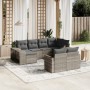 Set of 10-piece garden sofas with light gray synthetic rattan cushions by , Garden sets - Ref: Foro24-3228902, Price: 645,09 ...