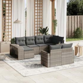 Gartensofa-Set, 10-teilig, mit Kissen, aus hellem grauen Kunststoff-Rattan. von , Gartensets - Ref: Foro24-3228902, Preis: 64...