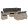 Garden furniture set 9 pieces and light gray synthetic rattan cushions by , Modular outdoor sofas - Ref: Foro24-3221651, Pric...