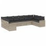 Gartensofa-Set, 10-teilig, mit Kissen, aus hellem grauen Kunststoff-Rattan. von , Gartensets - Ref: Foro24-3219462, Preis: 70...