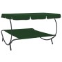 Garden lounger with green awning by vidaXL, Loungers - Ref: Foro24-313526, Price: 108,22 €, Discount: %