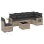 7-piece garden sofa set with light gray PE rattan cushions by , Garden sets - Ref: Foro24-3220241, Price: 493,63 €, Discount: %