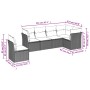 Garden sofa set 6 pieces and gray synthetic rattan cushions by , Garden sets - Ref: Foro24-3217702, Price: 445,06 €, Discount: %