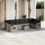 Garden sofa set 11 pieces and gray synthetic rattan cushions by , Garden sets - Ref: Foro24-3220681, Price: 769,62 €, Discoun...