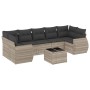 Garden sofa set 8 pieces and gray synthetic rattan cushions by , Garden sets - Ref: Foro24-3221141, Price: 594,52 €, Discount: %