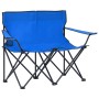 2-seater folding camping chair steel and blue fabric by vidaXL, camping furniture - Ref: Foro24-313537, Price: 53,34 €, Disco...