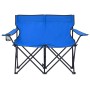 2-seater folding camping chair steel and blue fabric by vidaXL, camping furniture - Ref: Foro24-313537, Price: 53,34 €, Disco...