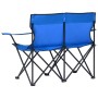 2-seater folding camping chair steel and blue fabric by vidaXL, camping furniture - Ref: Foro24-313537, Price: 53,34 €, Disco...