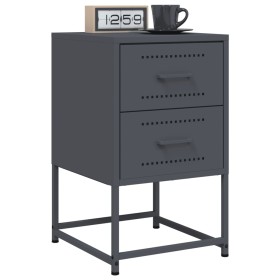 Bedside tables 2 units anthracite gray steel 36x39x60.5 cm by , Nightstands - Ref: Foro24-846463, Price: 123,27 €, Discount: %