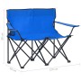 2-seater folding camping chair steel and blue fabric by vidaXL, camping furniture - Ref: Foro24-313537, Price: 53,34 €, Disco...