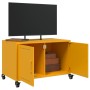 TV stand made of cold-rolled yellow mustard steel, measuring 68x39x43.5 cm. by , TV Furniture - Ref: Foro24-846641, Price: 73...