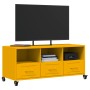 Mueble para TV acero laminado en frío amarillo 100,5x39x43,5 cm de , Muebles TV - Ref: Foro24-846695, Precio: 113,76 €, Descu...