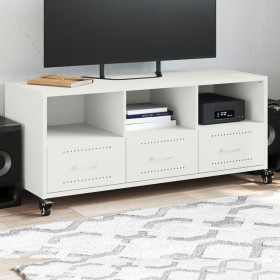 TV-Möbel aus kaltgewalztem Stahl in Weiß 100,5x39x43,5 cm von , TV-Möbel - Ref: Foro24-846697, Preis: 113,99 €, Rabatt: %