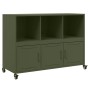 Cold-rolled steel sideboard in olive green 100.5x39x72 cm by , Sideboards - Ref: Foro24-846738, Price: 119,83 €, Discount: %