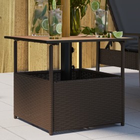 Hollow PE brown rattan garden table with umbrella 55x55x46.5 cm by , Garden tables - Ref: Foro24-364118, Price: 68,16 €, Disc...