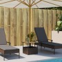 Hollow PE brown rattan garden table with umbrella 55x55x46.5 cm by , Garden tables - Ref: Foro24-364118, Price: 68,16 €, Disc...