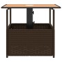 Hollow PE brown rattan garden table with umbrella 55x55x46.5 cm by , Garden tables - Ref: Foro24-364118, Price: 68,16 €, Disc...