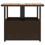 Hollow PE brown rattan garden table with umbrella 55x55x46.5 cm by , Garden tables - Ref: Foro24-364118, Price: 68,16 €, Disc...