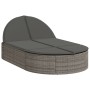 Double sun lounger with gray synthetic rattan cushions by , Loungers - Ref: Foro24-368648, Price: 252,91 €, Discount: %