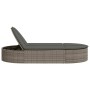 Double sun lounger with gray synthetic rattan cushions by , Loungers - Ref: Foro24-368648, Price: 252,91 €, Discount: %