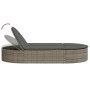 Double sun lounger with gray synthetic rattan cushions by , Loungers - Ref: Foro24-368648, Price: 252,91 €, Discount: %