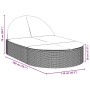 Double sun lounger with gray synthetic rattan cushions by , Loungers - Ref: Foro24-368648, Price: 252,91 €, Discount: %