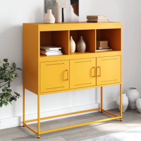 Cold-rolled steel sideboard in yellow, 100.5x39x107 cm by , Sideboards - Ref: Foro24-846593, Price: 127,93 €, Discount: %