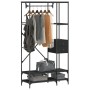 Coat rack with black engineered wood shelves by , Dresser Organizers and Bar Hangers - Ref: Foro24-847859, Price: 141,38 €, D...