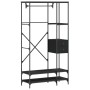 Coat rack with black engineered wood shelves by , Dresser Organizers and Bar Hangers - Ref: Foro24-847859, Price: 141,38 €, D...