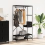 Coat rack with black engineered wood shelves by , Dresser Organizers and Bar Hangers - Ref: Foro24-847859, Price: 141,38 €, D...