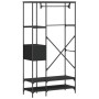 Coat rack with black engineered wood shelves by , Dresser Organizers and Bar Hangers - Ref: Foro24-847859, Price: 141,38 €, D...