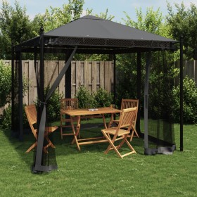 Gazebo with anthracite gray steel mesh walls 2.93x2.93 m by , Tents and gazebos - Ref: Foro24-368435, Price: 332,13 €, Discou...