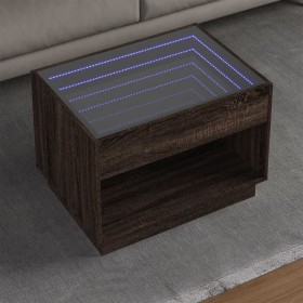 Mesa de centro con Infinity LED marrón roble 70x50x50 cm de , Mesas de centro - Ref: Foro24-847664, Precio: 135,99 €, Descuen...